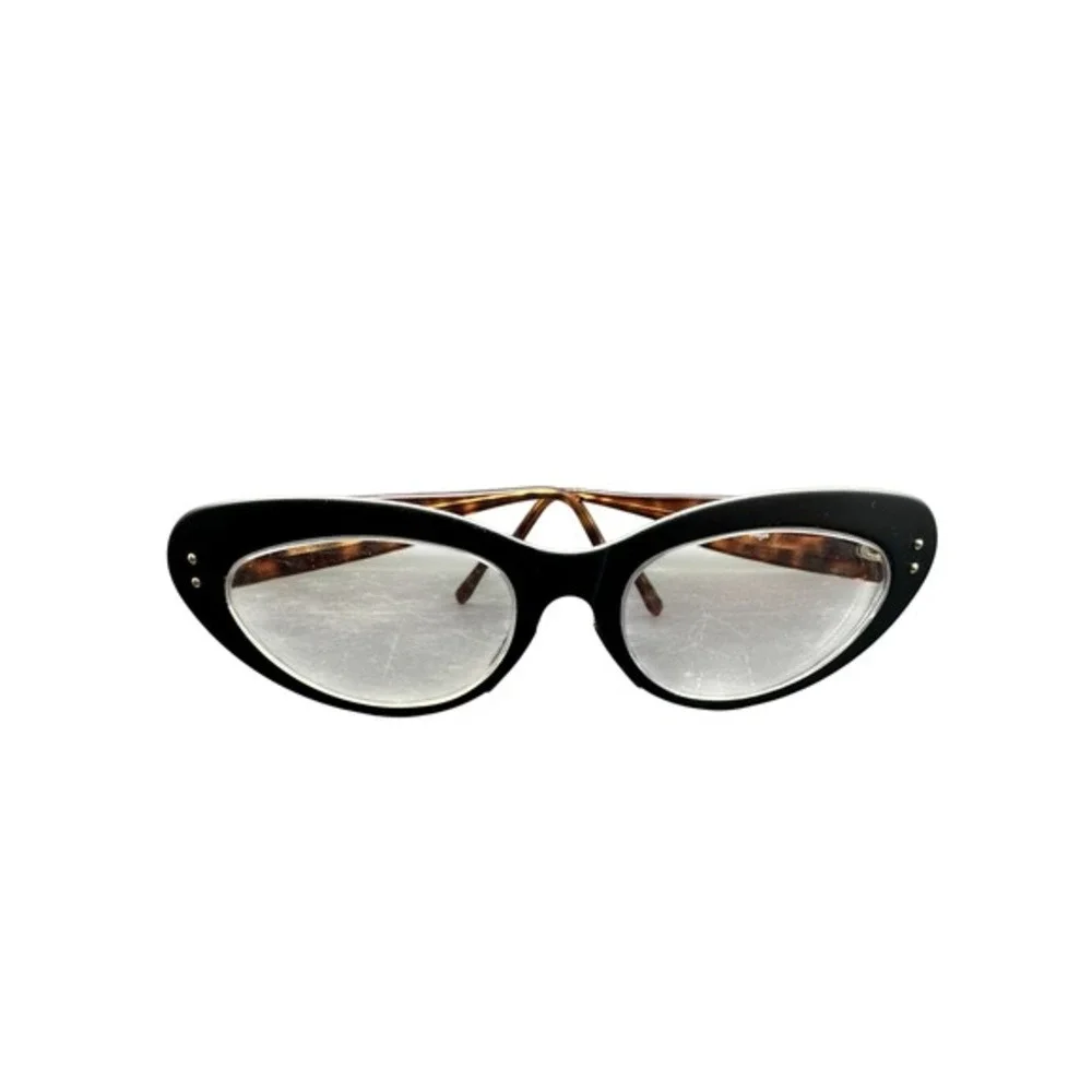 Paolo Bowan Cat Eye Glasses Black‎ Tortoiseshell Italian Design Vintage Y2K KC